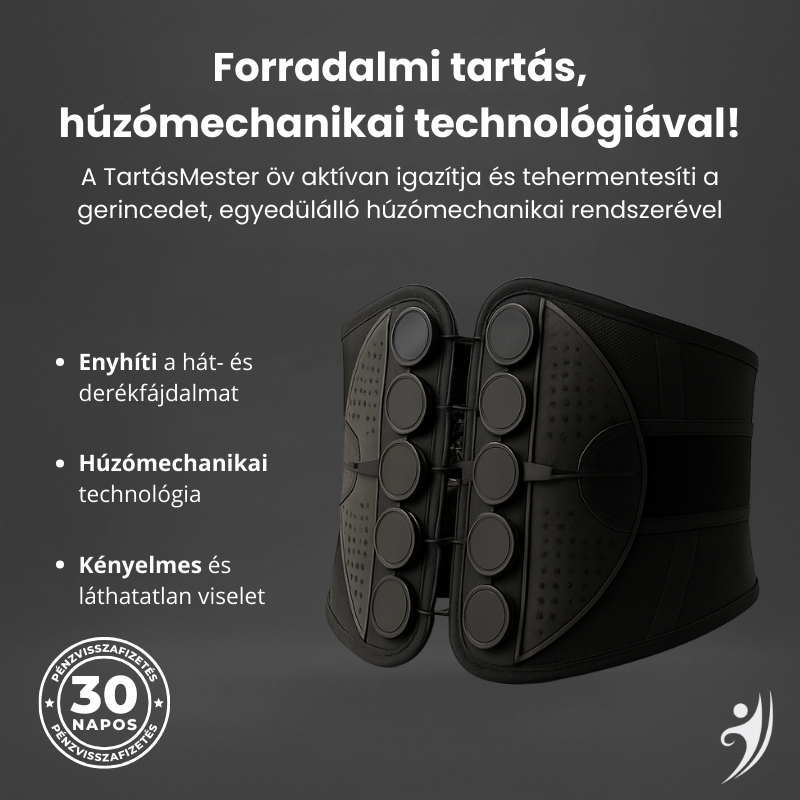 Testtartást segítő heveder (húzómechanika rendszerrel)