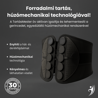 Testtartást segítő heveder (húzómechanika rendszerrel)