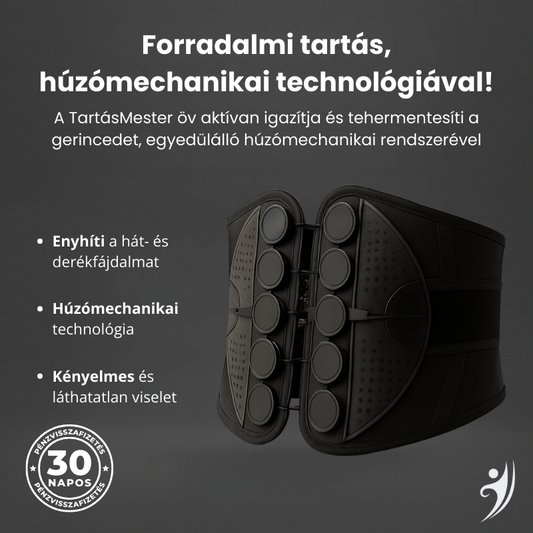 Testtartást segítő heveder (húzómechanika rendszerrel)