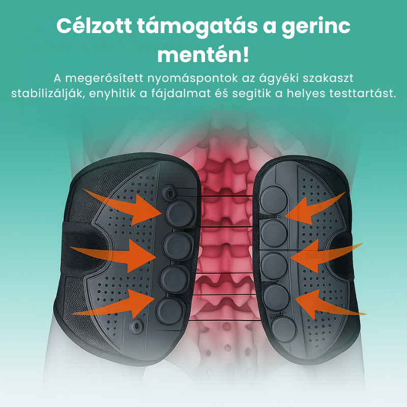 Testtartást segítő heveder (húzómechanika rendszerrel)